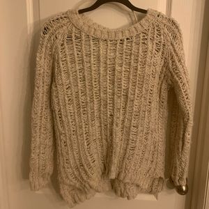 Beige H&M loose cable knit sweater